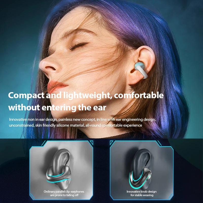 Monster Rotating Bluetooth Earphones Ear Clip AC600 Rotating Wireless Sports Headphones Mic Waterproof Touch Control Earbuds - maidamoon