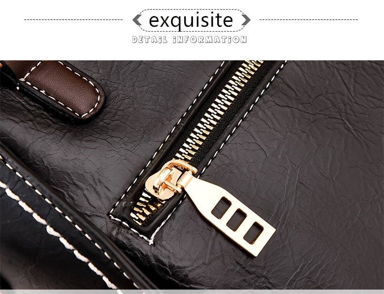 Chic Shoulder Bag & Retro Briefcase