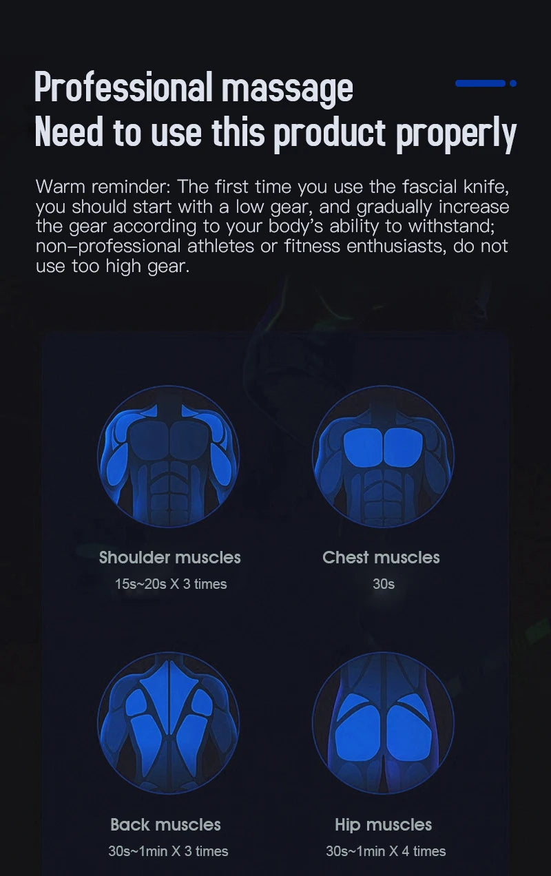 Electric Fascia Massager Body Scraping Microcurrent Vibration Muscle Relief Relaxation Body Lifting Guasha Massage Knife
