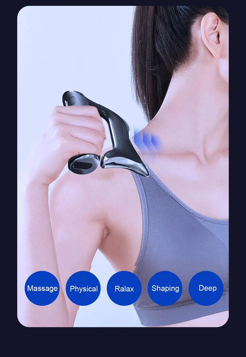 Electric Fascia Massager Body Scraping Microcurrent Vibration Muscle Relief Relaxation Body Lifting Guasha Massage Knife