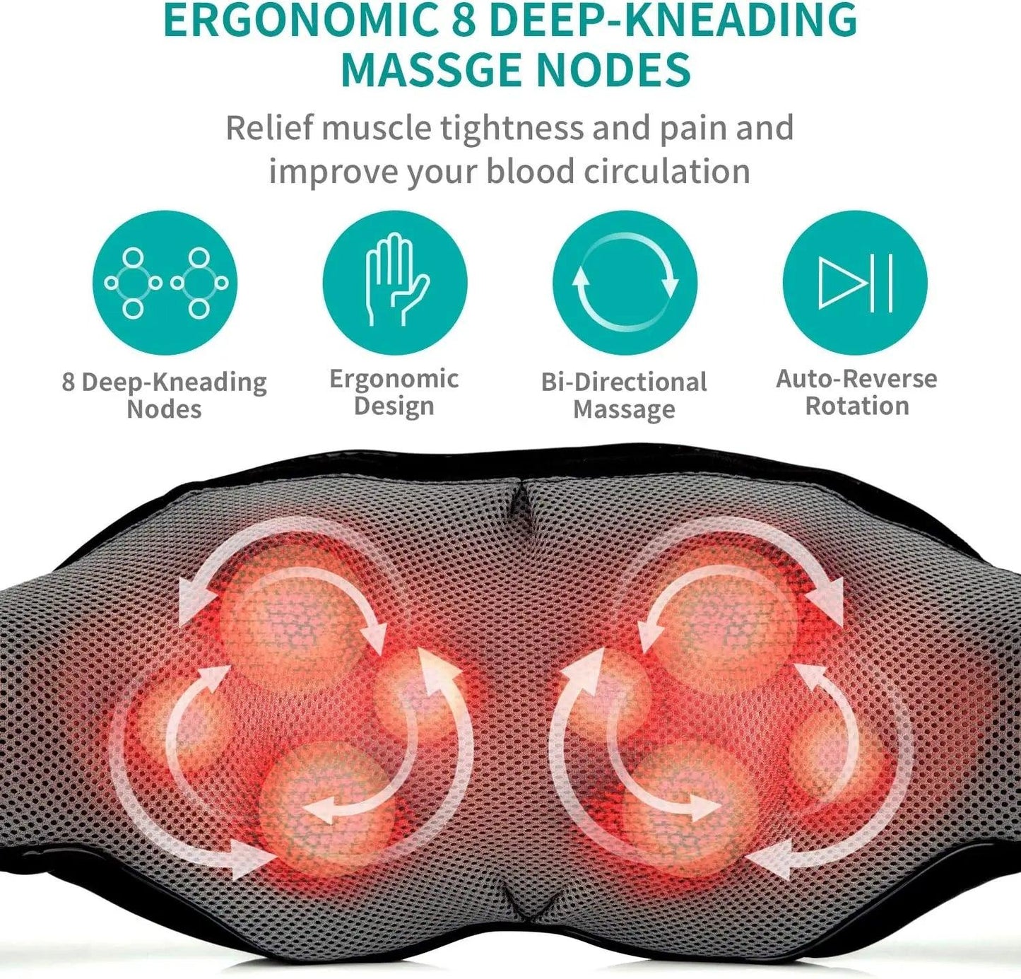 Heated Shiatsu Neck and Shoulder Massager - maidamoon