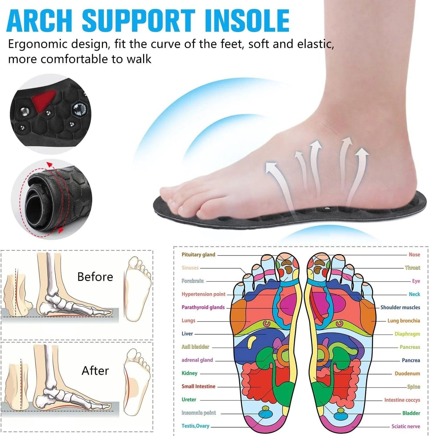Insoles Foot Massage - maidamoon