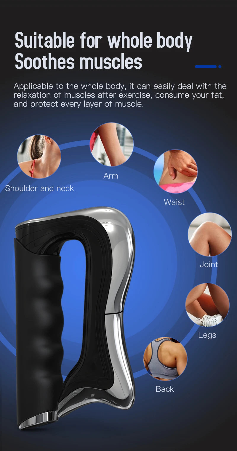 Electric Fascia Massager Body Scraping Microcurrent Vibration Muscle Relief Relaxation Body Lifting Guasha Massage Knife