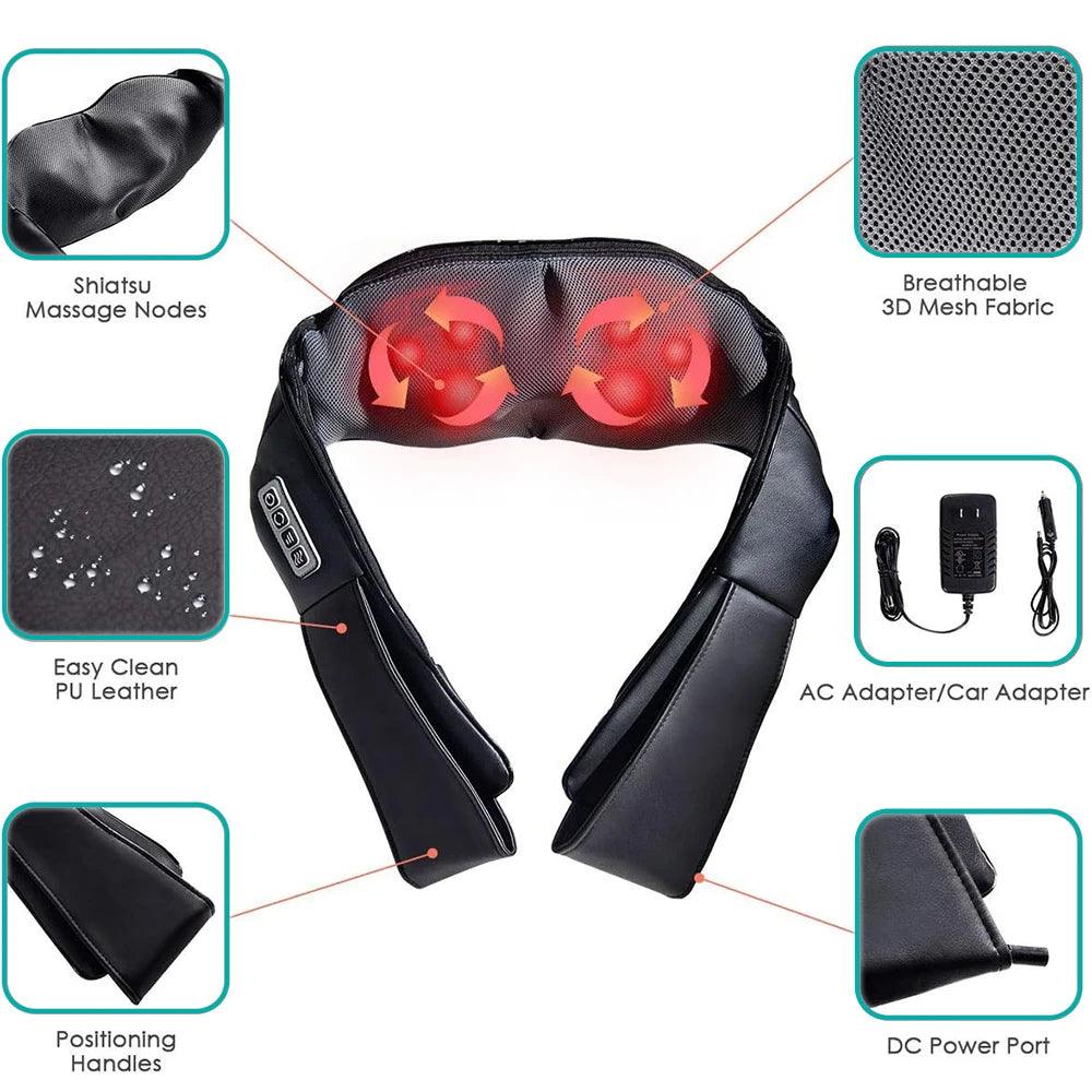 Heated Shiatsu Neck and Shoulder Massager - maidamoon