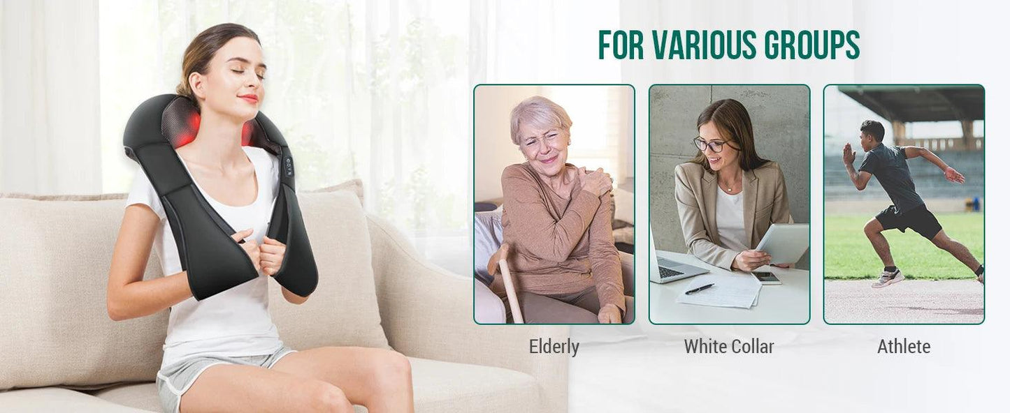 Heated Shiatsu Neck and Shoulder Massager - maidamoon