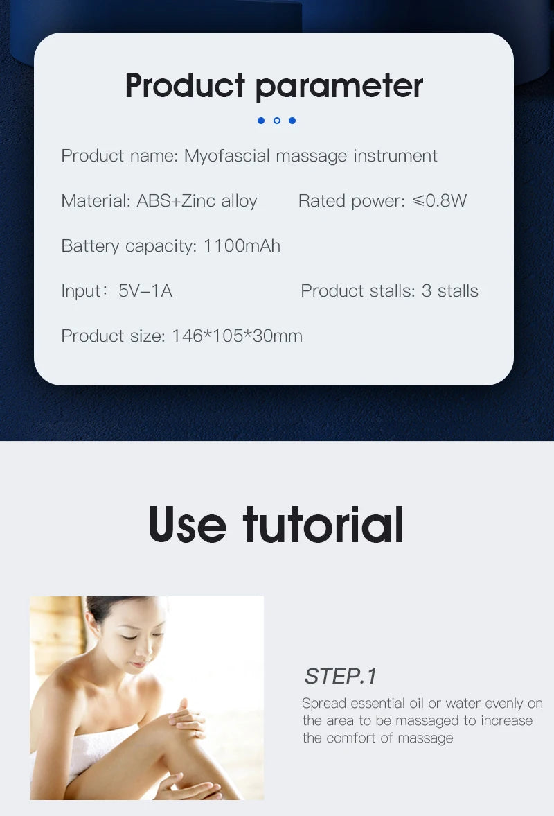 Electric Fascia Massager Body Scraping Microcurrent Vibration Muscle Relief Relaxation Body Lifting Guasha Massage Knife