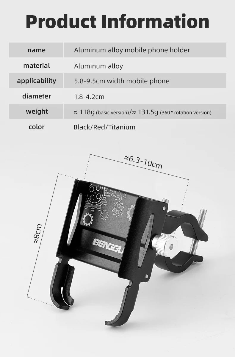360° Rotating Bike Phone Holder