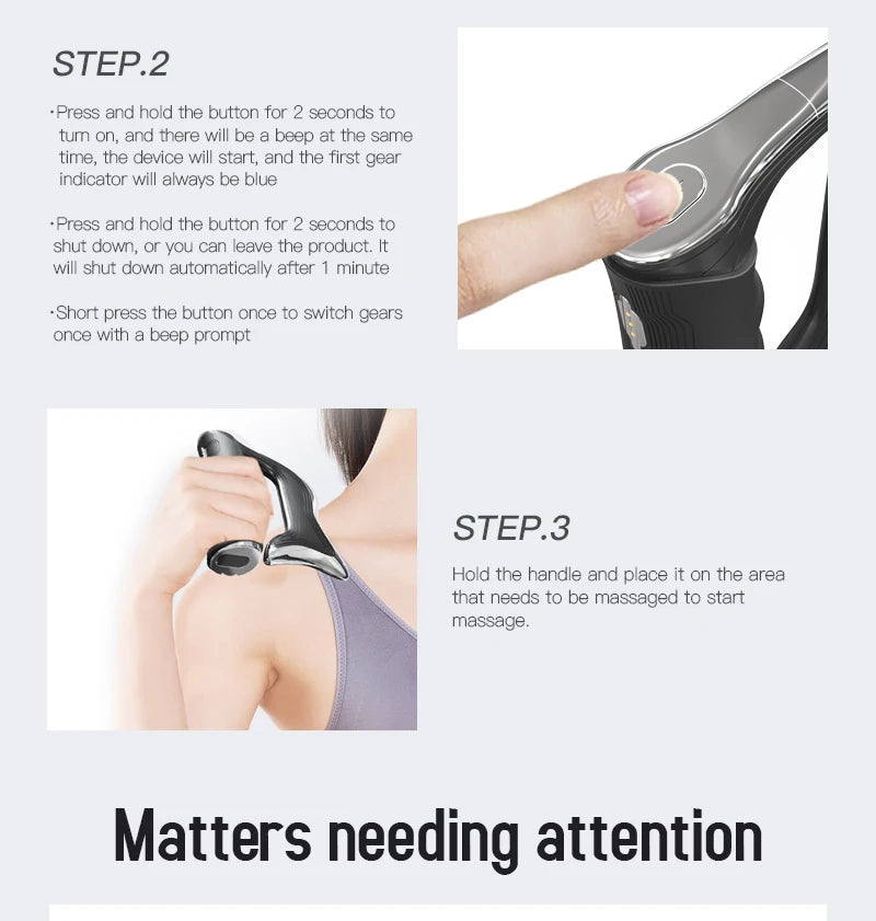 Electric Fascia Massager Body Scraping Microcurrent Vibration Muscle Relief Relaxation Body Lifting Guasha Massage Knife