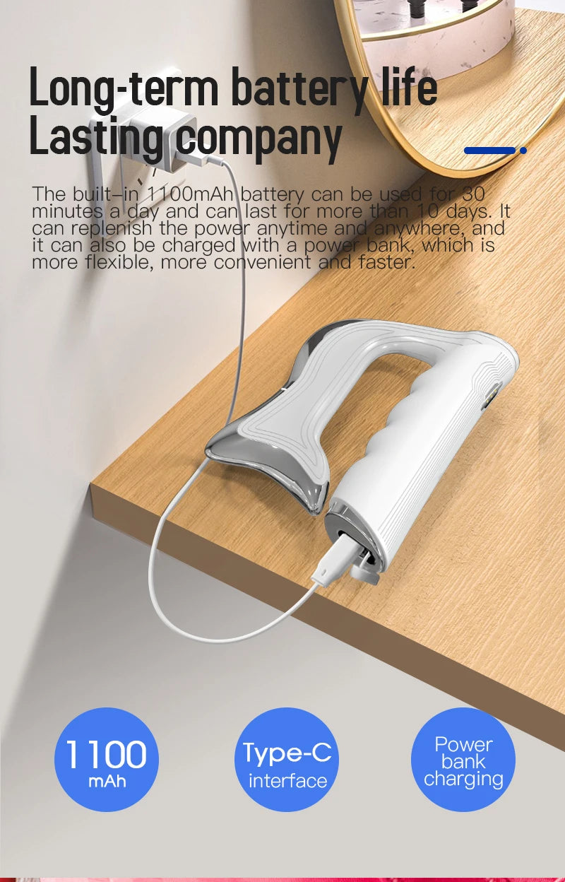 Electric Fascia Massager Body Scraping Microcurrent Vibration Muscle Relief Relaxation Body Lifting Guasha Massage Knife