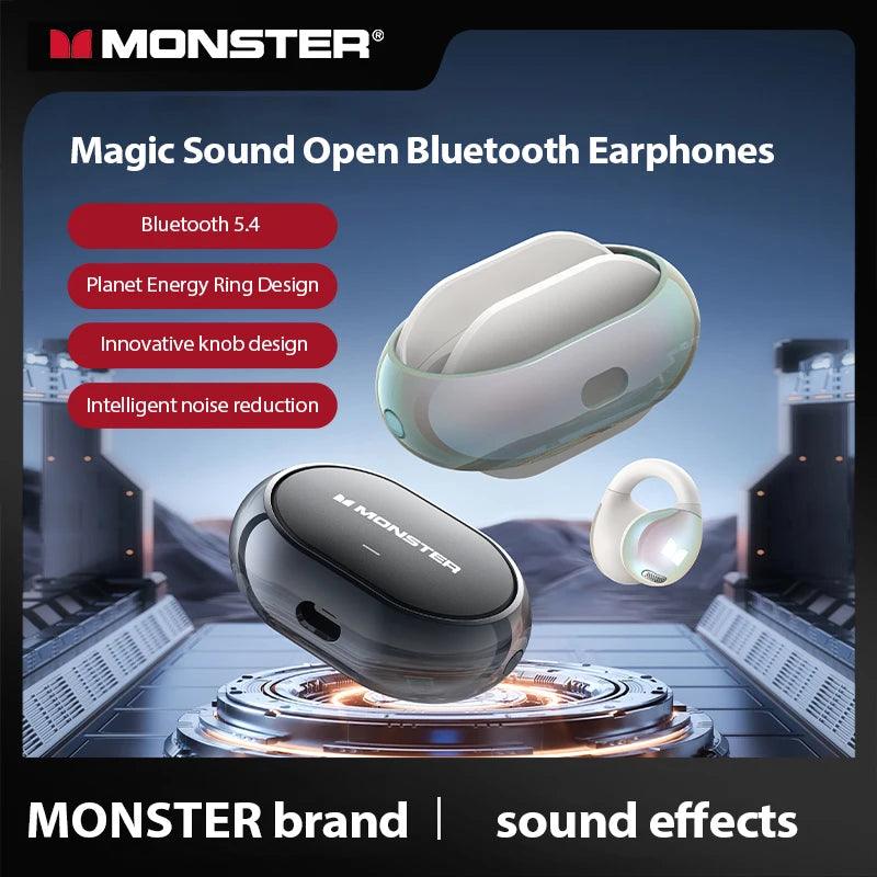 Monster Rotating Bluetooth Earphones Ear Clip AC600 Rotating Wireless Sports Headphones Mic Waterproof Touch Control Earbuds - maidamoon