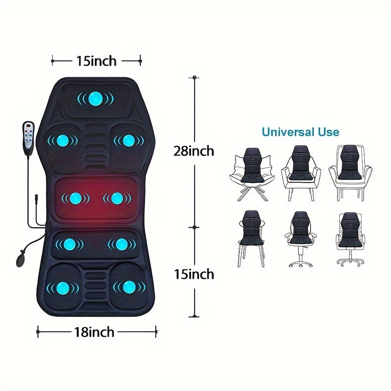 9-Mode Heated Massage Seat Cushion with Adjustable Lumbar Support