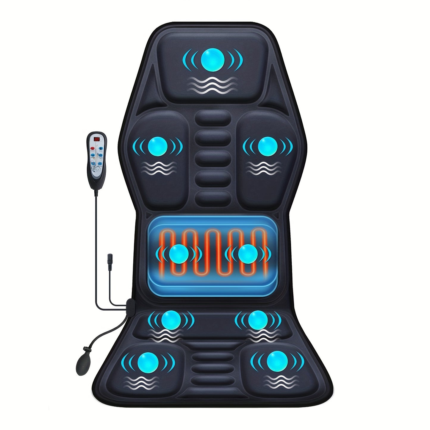 9-Mode Heated Massage Seat Cushion with Adjustable Lumbar Support
