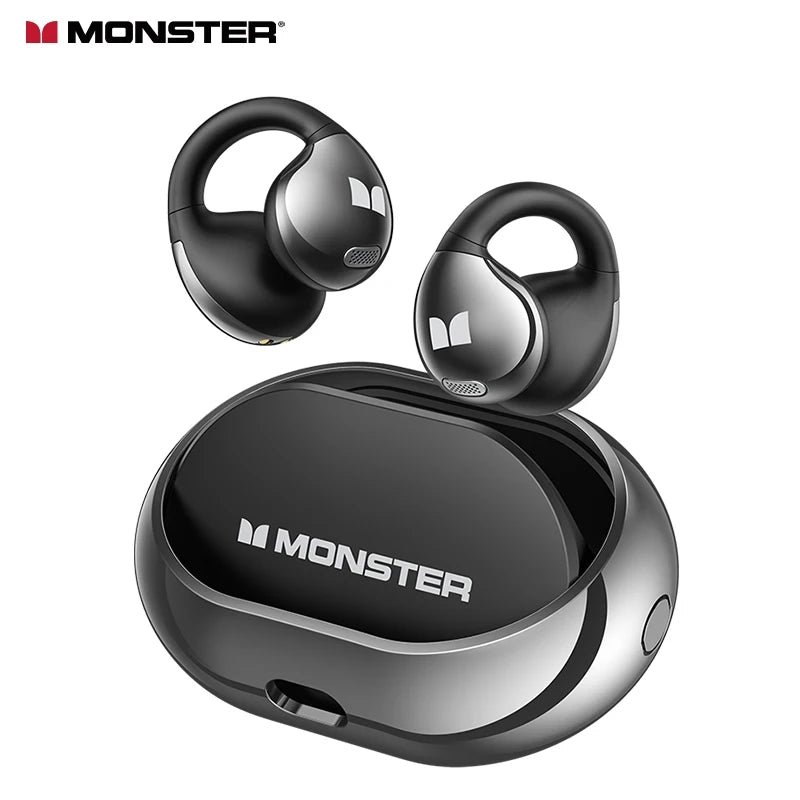 Monster Rotating Bluetooth Earphones Ear Clip AC600 Rotating Wireless Sports Headphones Mic Waterproof Touch Control Earbuds