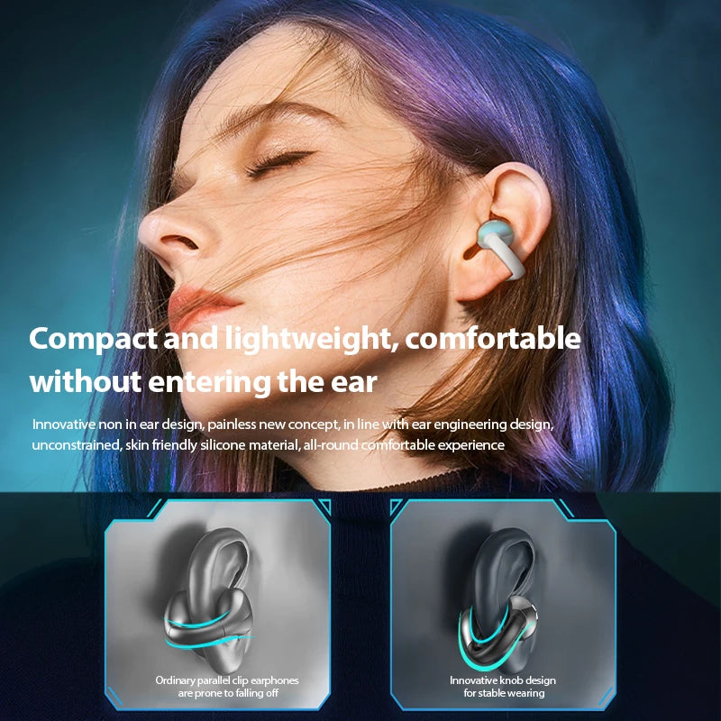 Monster Rotating Bluetooth Earphones Ear Clip AC600 Rotating Wireless Sports Headphones Mic Waterproof Touch Control Earbuds