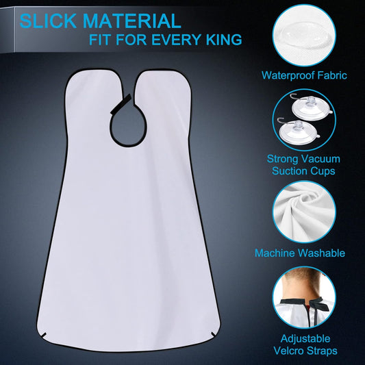 Beard Bib, Beard Catcher, Men's Non-Stick Material Beard Apron, for Styling and Trimming, One Size Fits Everyone