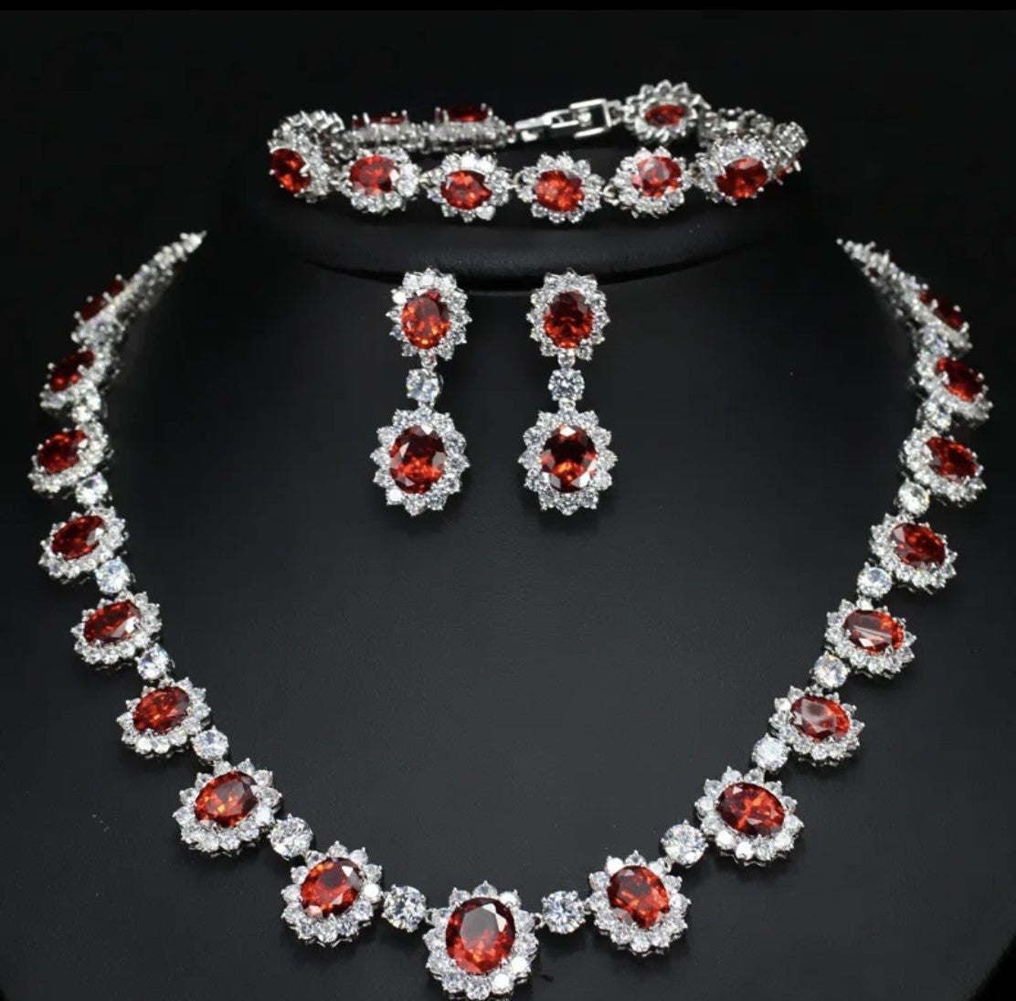 Ruby Zircon Jewelry Sets