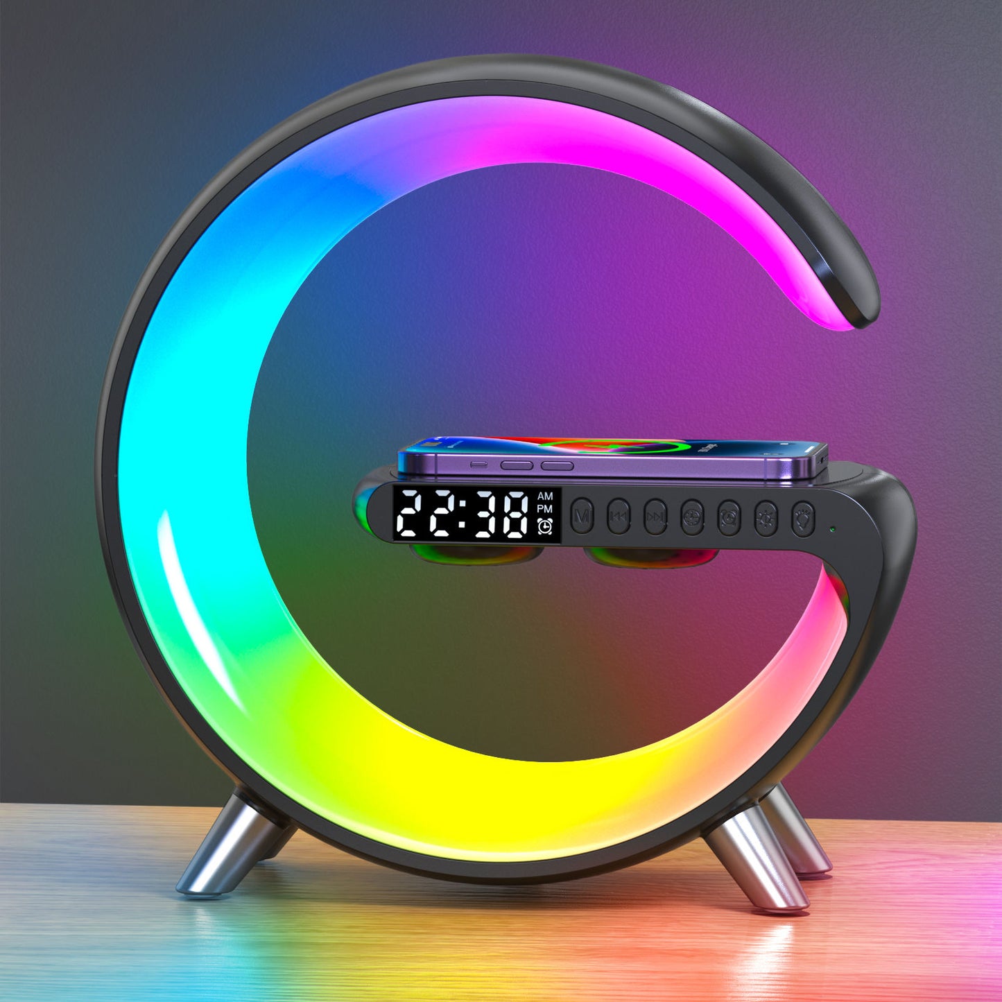 Alarm Clock Night Light LED RGB with Speaker