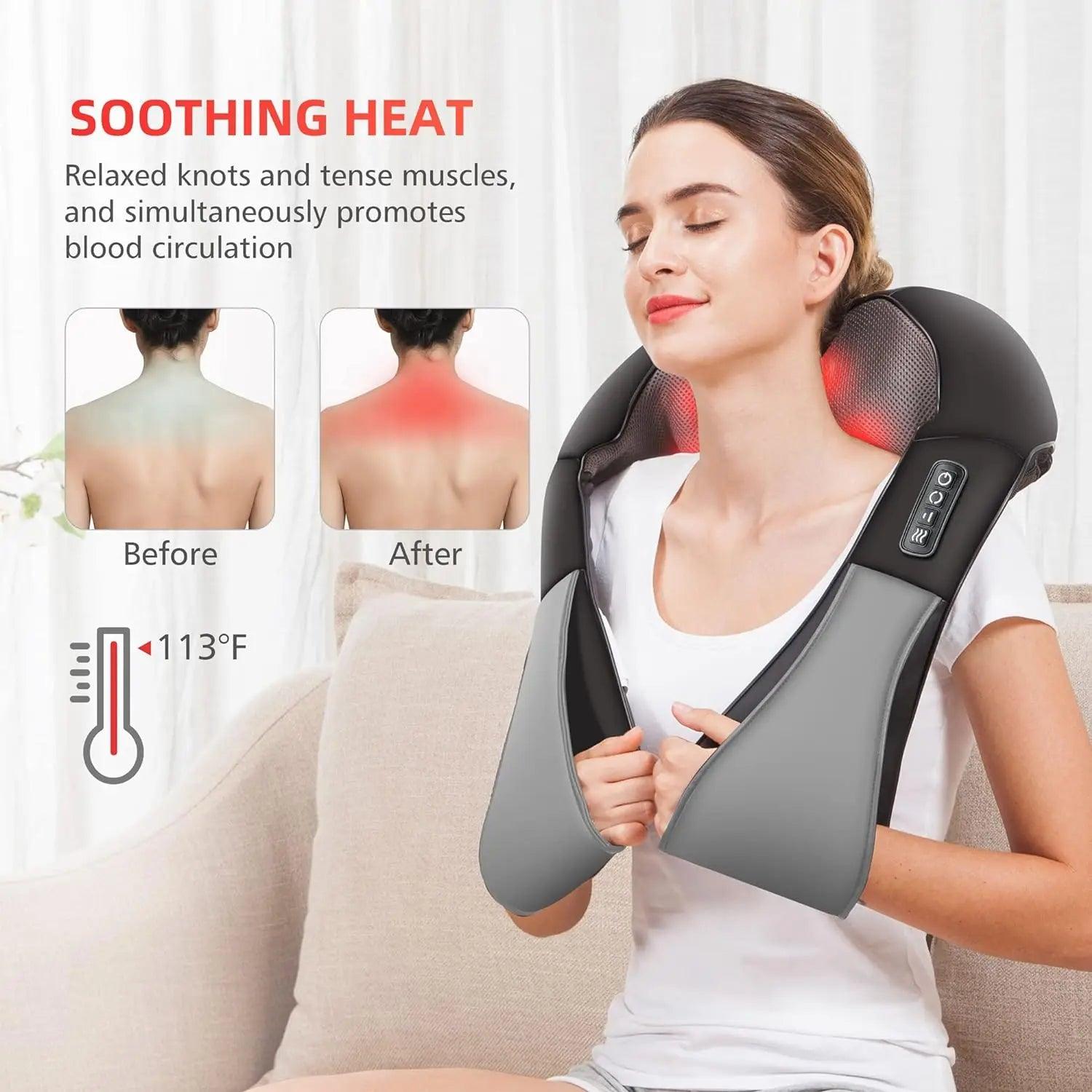 Heated Shiatsu Neck and Shoulder Massager - maidamoon