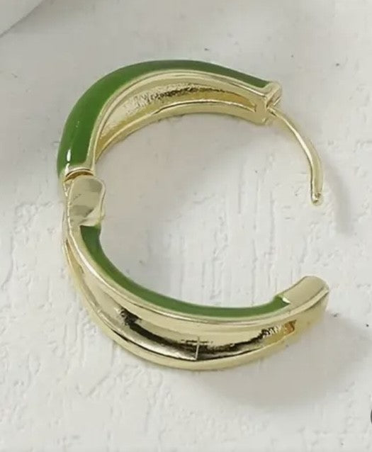 Enamel Hoop Earrings