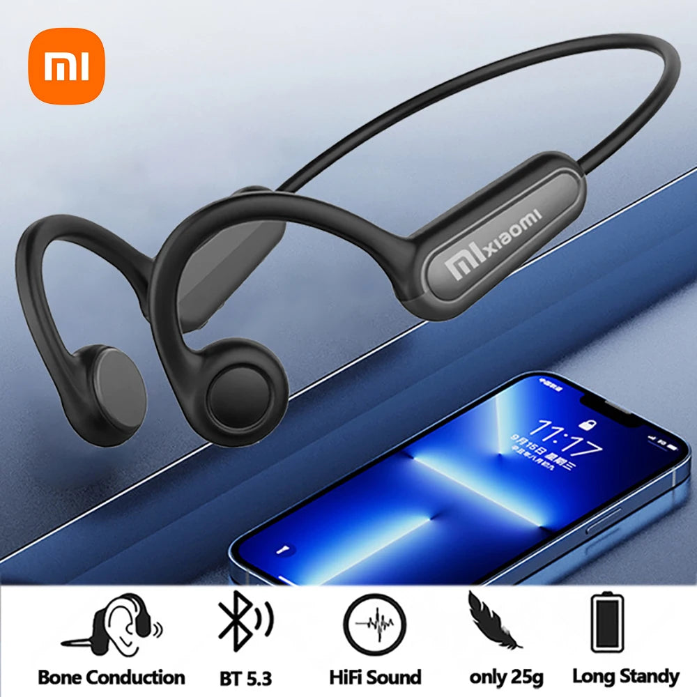 Bone Conduction Earphones Bluetooth 5.3 Sports Wireless Headphones Ear Hook Waterproof Headset for Running Driving